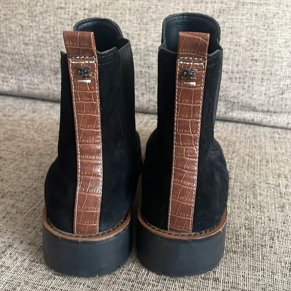 Sam Edleman Laguna Black Suede Chelsea Ankle Booties Size 10