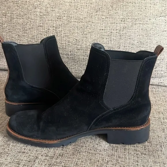 Sam Edleman Laguna Black Suede Chelsea Ankle Booties Size 10