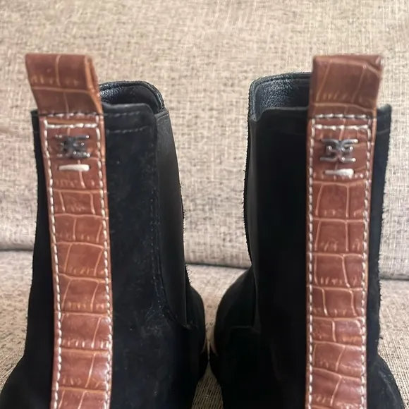 Sam Edleman Laguna Black Suede Chelsea Ankle Booties Size 10