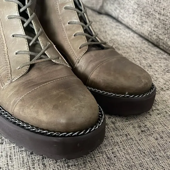 Sam Edleman Linley Olive Green Combat Boots Size 7.5