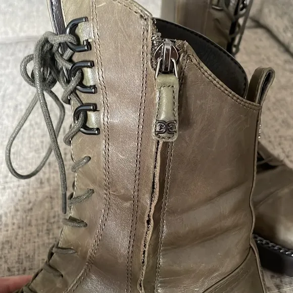 Sam Edleman Linley Olive Green Combat Boots Size 7.5