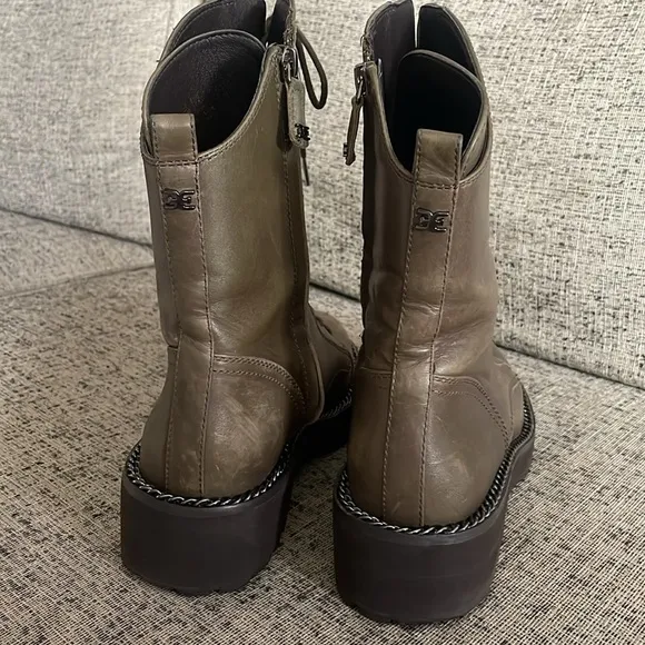 Sam Edleman Linley Olive Green Combat Boots Size 7.5