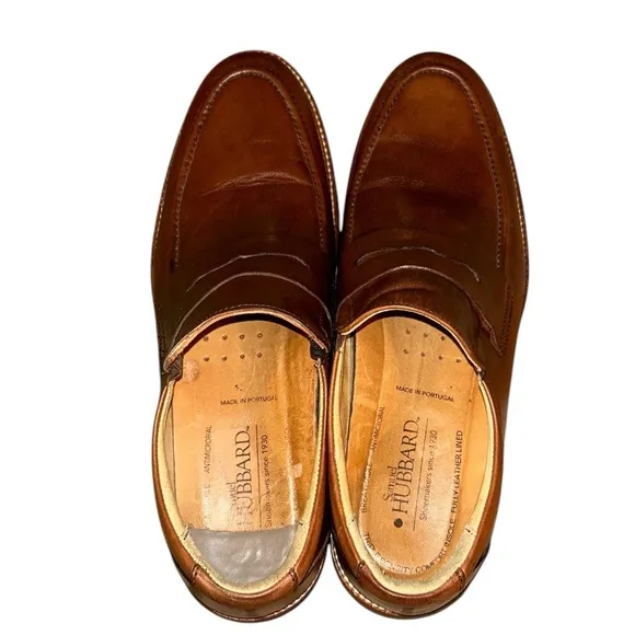 Samuel Hubbard Size 11.5M Ivy Legend Whisky Tan Leather Penny Loafers Portugal