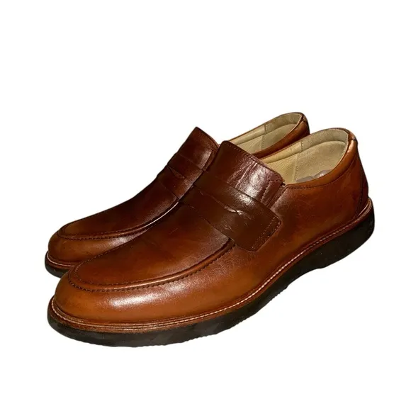 Samuel Hubbard Size 11.5M Ivy Legend Whisky Tan Leather Penny Loafers Portugal