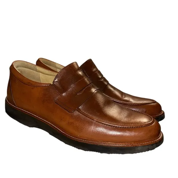 Samuel Hubbard Size 11.5M Ivy Legend Whisky Tan Leather Penny Loafers Portugal