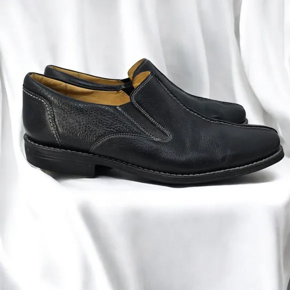 Sandro Moscoloni Leather Slip On Loafers Dress Shoes Comfort Black Men 9.5 D