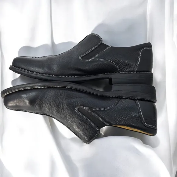 Sandro Moscoloni Leather Slip On Loafers Dress Shoes Comfort Black Men 9.5 D