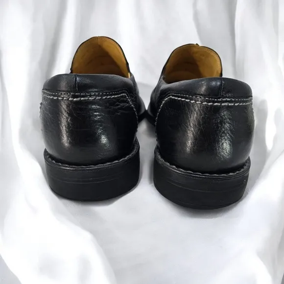 Sandro Moscoloni Leather Slip On Loafers Dress Shoes Comfort Black Men 9.5 D