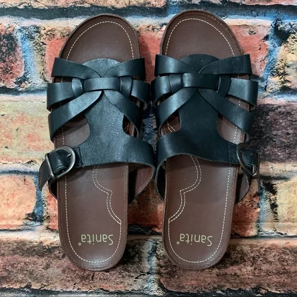 Sanita Leather Slide Sandals