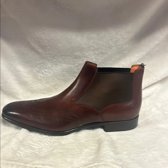 Santoni Brown Chelsea Boots