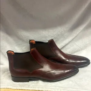 Santoni Brown Chelsea Boots