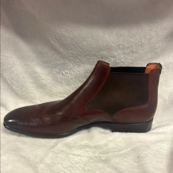 Santoni Brown Chelsea Boots