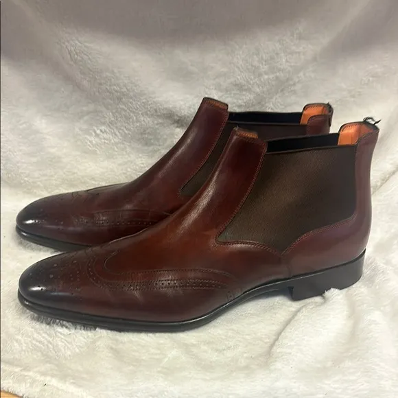 Santoni Brown Chelsea Boots