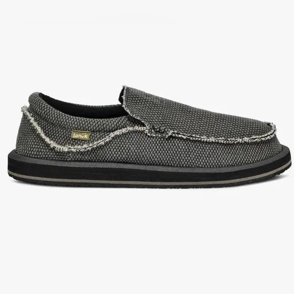Sanuk Chiba Loafers For Men Slip On Sidewalk Surfers Gray Mens Size 8