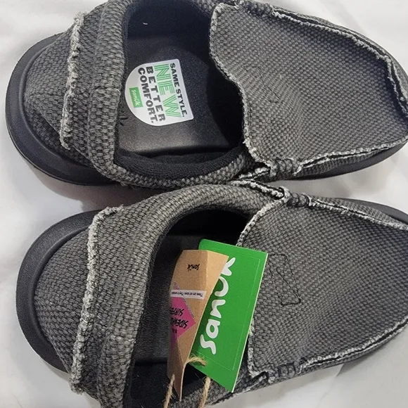 Sanuk Chiba Loafers For Men Slip On Sidewalk Surfers Gray Mens Size 8