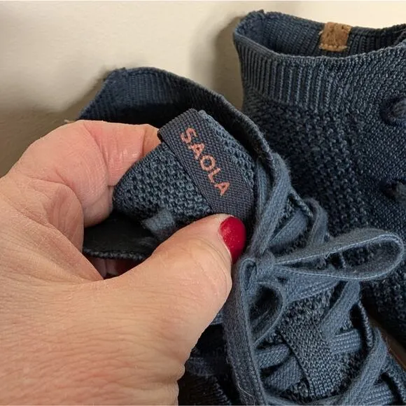 Saola Wanaka Knit High Top Sneakers Blue Size 8.5