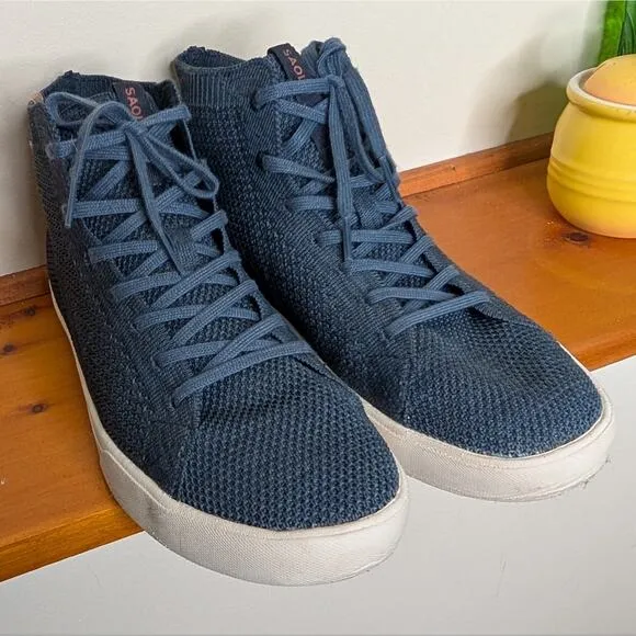 Saola Wanaka Knit High Top Sneakers Blue Size 8.5