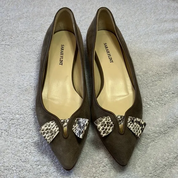 Sarah Flint Lana flats in taupe suede