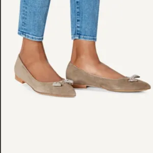 Sarah Flint Lana flats in taupe suede