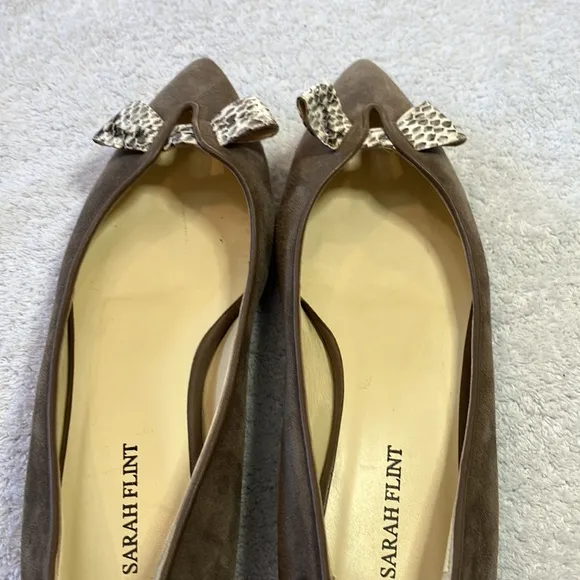 Sarah Flint Lana flats in taupe suede
