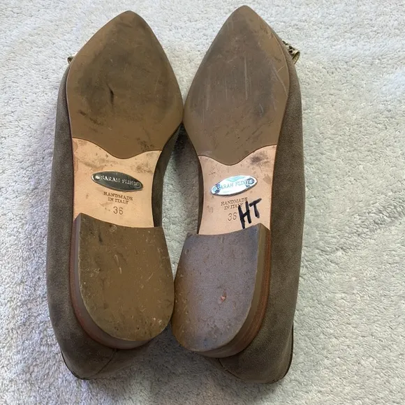 Sarah Flint Lana flats in taupe suede