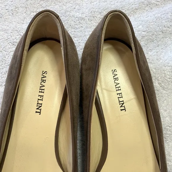 Sarah Flint Lana flats in taupe suede