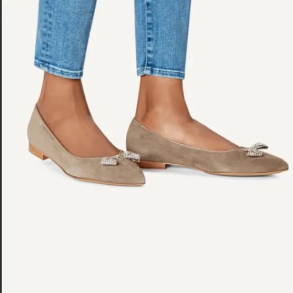 Sarah Flint Lana flats in taupe suede