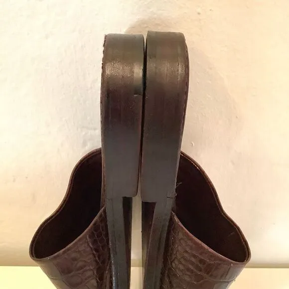 Sartore Paris Sandals Brown Croc embossed