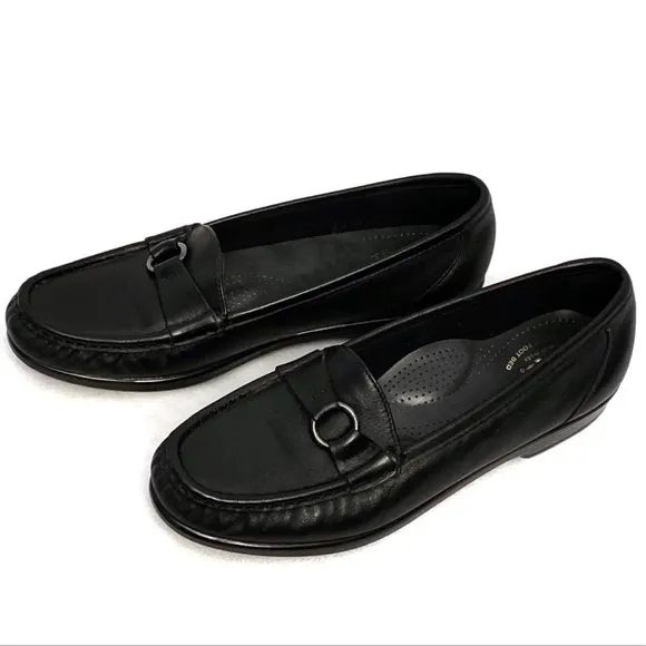 SAS Tripad Metro Black Leather Loafers Size 8.5 Narrow