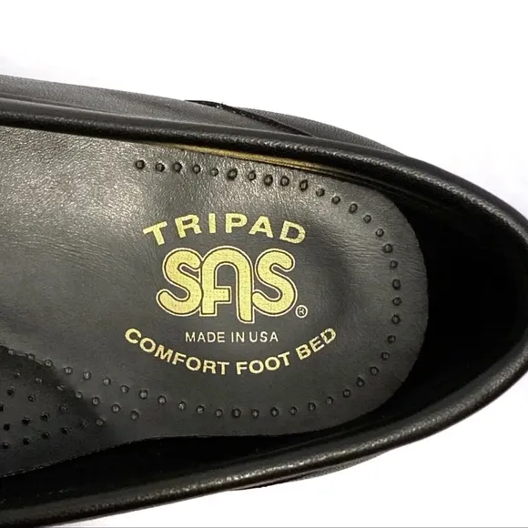SAS Tripad Metro Black Leather Loafers Size 8.5 Narrow