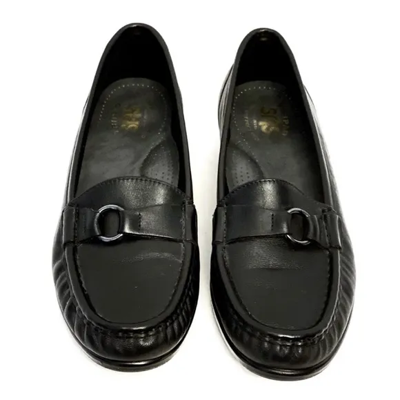 SAS Tripad Metro Black Leather Loafers Size 8.5 Narrow