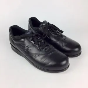 SAS Womens Slim Free Time Black Leather Comfort Walking Shoe Sneakers size 9S
