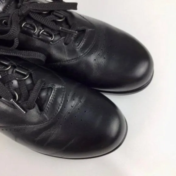 SAS Womens Slim Free Time Black Leather Comfort Walking Shoe Sneakers size 9S