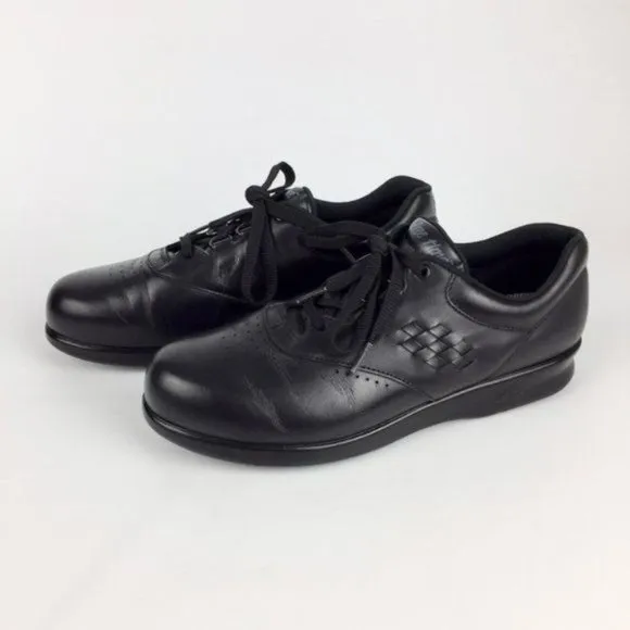 SAS Womens Slim Free Time Black Leather Comfort Walking Shoe Sneakers size 9S