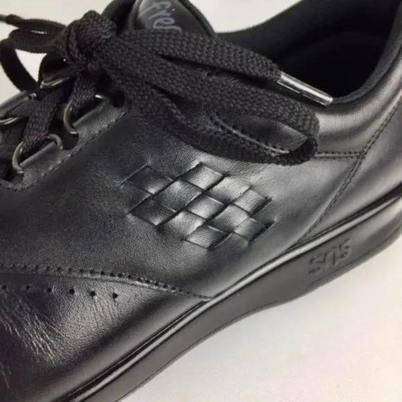 SAS Womens Slim Free Time Black Leather Comfort Walking Shoe Sneakers size 9S