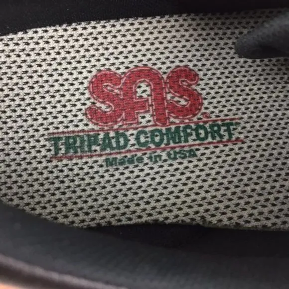 SAS Womens Slim Free Time Black Leather Comfort Walking Shoe Sneakers size 9S
