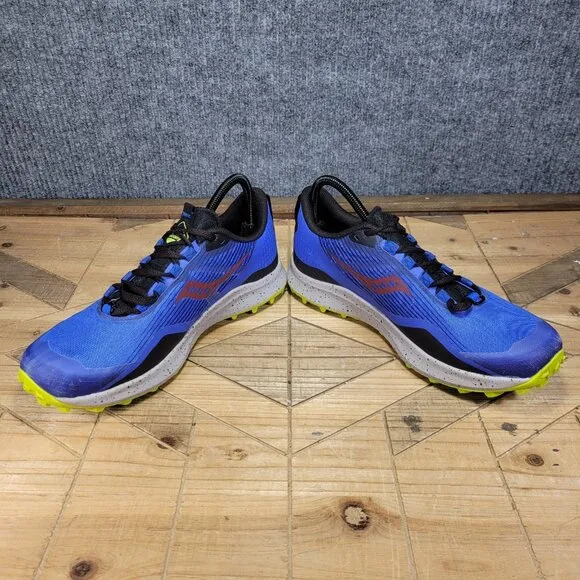Saucony Peregrine 12 Running  Sneakers Blue Raz Acid S20737-25 Mens US Size 8 .5