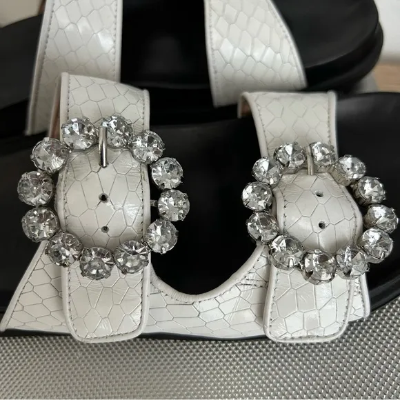 SCHUTZ‎ Arial Sandals w/Rhinestone Buckles Size 9.5