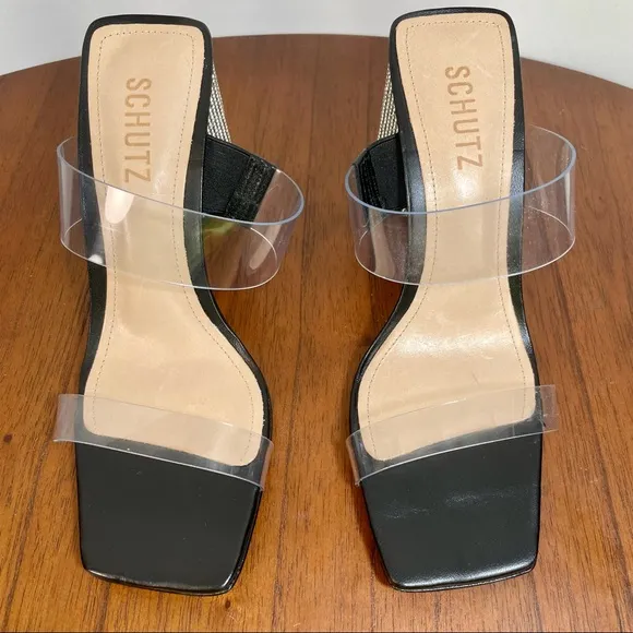 Schutz Ariellen Sandals Leather Crystal