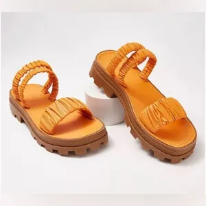 Schutz Leather Sporty Slide Sandals - Lirah size 8 NWOT