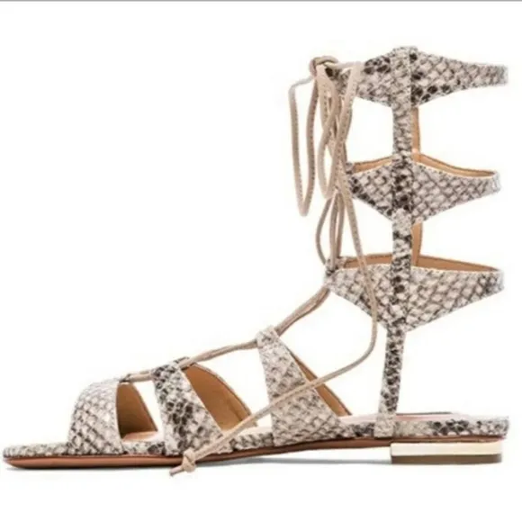 SCHUTZ Women's Erlina Snake Skin Gladiator Sandals Size 6.5 New in the Box