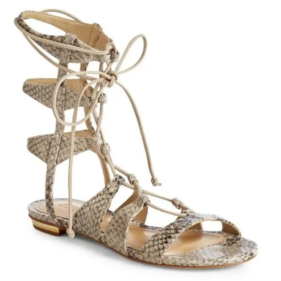 SCHUTZ Women's Erlina Snake Skin Gladiator Sandals Size 6.5 New in the Box