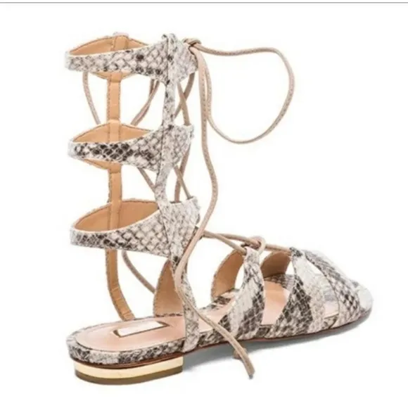 SCHUTZ Women's Erlina Snake Skin Gladiator Sandals Size 6.5 New in the Box