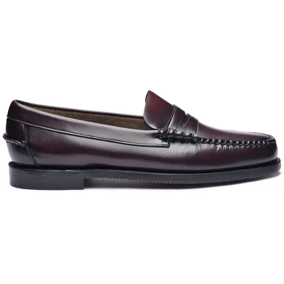 Sebago Classic Dan Brown Burgundy Leather Moccasin Penny Loafers  mens  Size 10