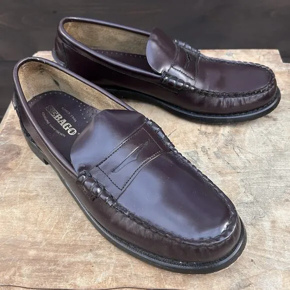 Sebago Dan Leather Penny Loafers Men's Size 9 Burgundy Brown
