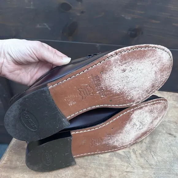 Sebago Dan Leather Penny Loafers Men's Size 9 Burgundy Brown