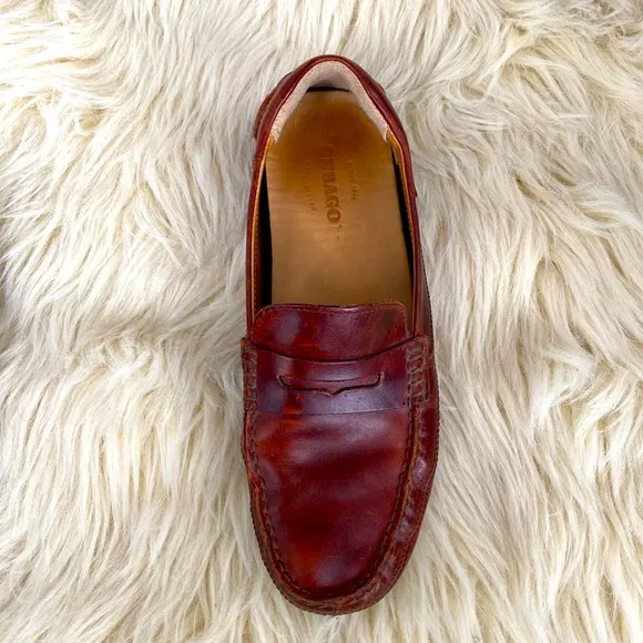 Sebago Men's Red Brown Leather Loafers Soft Cussioned US 9 - Good Condition
