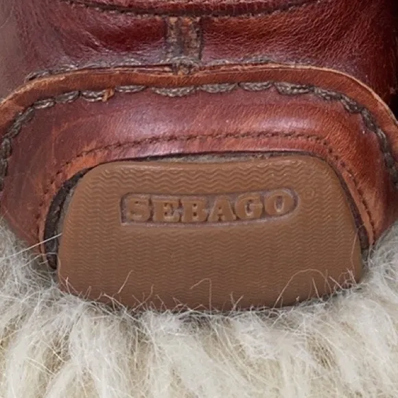 Sebago Men's Red Brown Leather Loafers Soft Cussioned US 9 - Good Condition