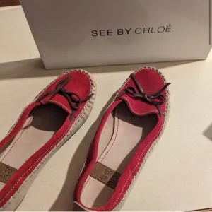 SEE BY CHLOE Red Suede Loafers Moccasins in Women’s 6