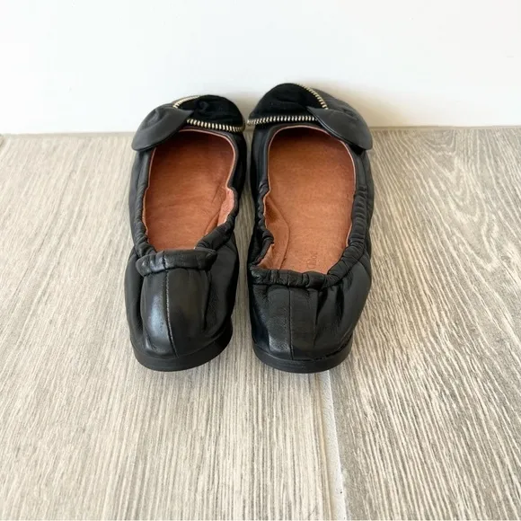 See by Chloe Women's Zipper Bow Ballet Flats Leather Suede Black 37 (7)